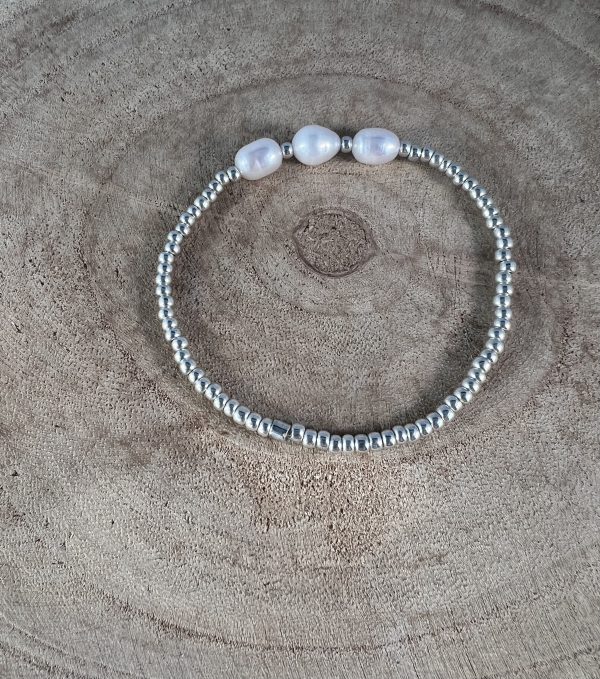 Armbånd guld eller sølv glasperler/ferskvandsperler - Image 3