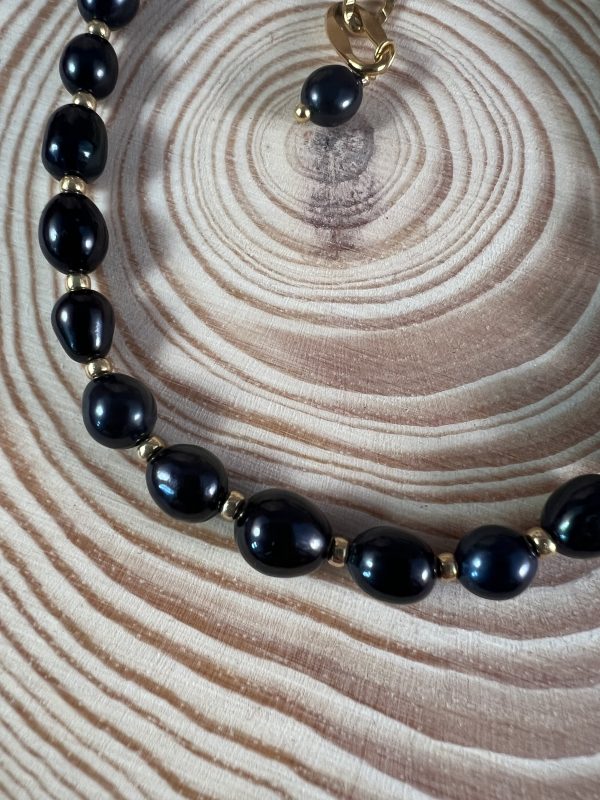 Armbånd sorte ferskvandsperler - Image 2